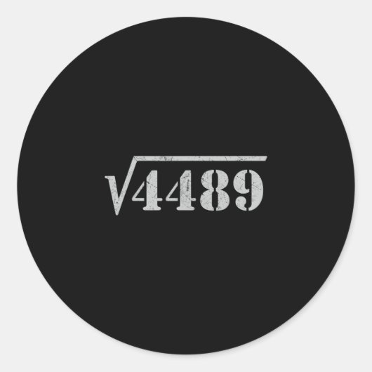 67 Meme Square Root 4489 Slang Math 6 7 Retro Men  ラウンドシール (正面)