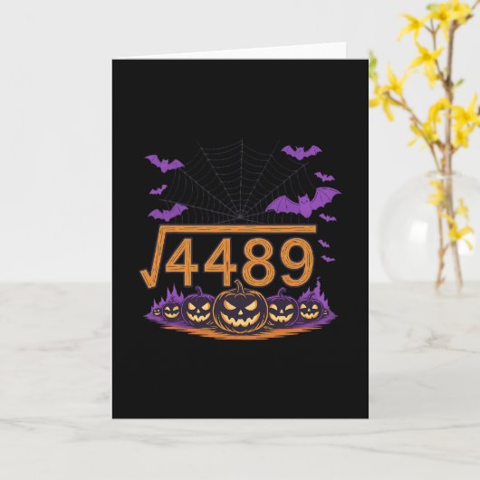 67 Meme Square Root 4489 Slang Math Halloween Cost カード (黄色い花)