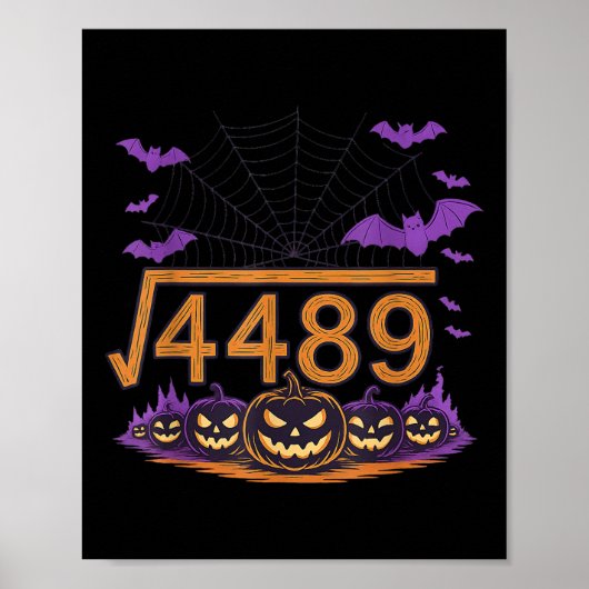 67 Meme Square Root 4489 Slang Math Halloween Cost ポスター (正面)