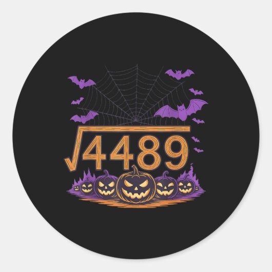 67 Meme Square Root 4489 Slang Math Halloween Cost ラウンドシール (正面)