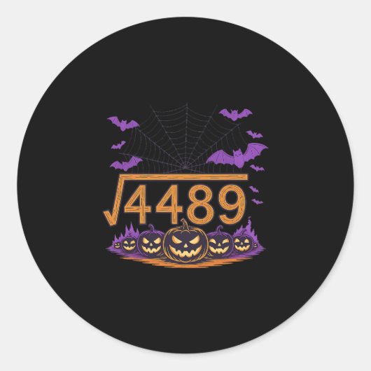 67 Meme Square Root 4489 Slang Math Halloween Cost ラウンドシール (正面)