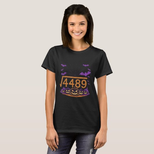 67 Meme Square Root 4489 Slang Math Halloween Cost Tシャツ (正面フル)