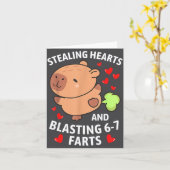 67 Meme Stealing Hearts Valentine's Day Capybara K カード (黄色い花)