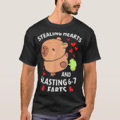 67 Meme Stealing Hearts Valentine's Day Capybara K Tシャツ (正面)