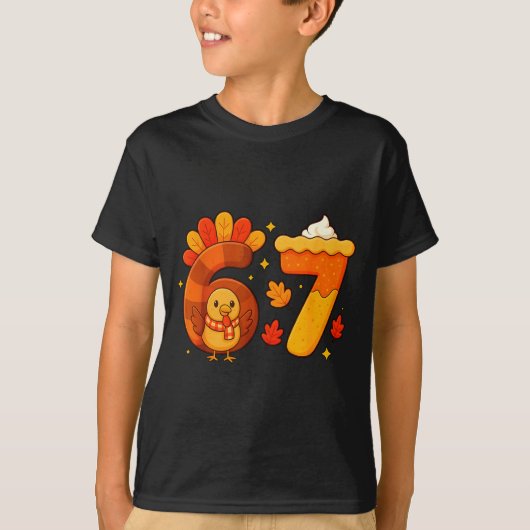67 Meme Thanksgiving Turkey Day Funny Holiday Six Tシャツ (正面)