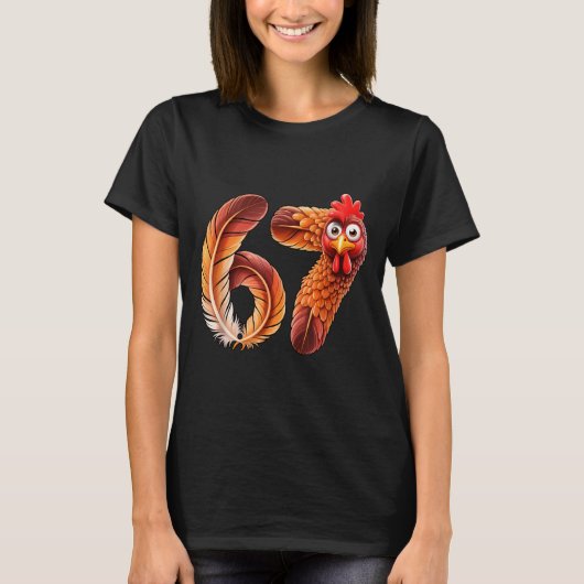 67 Meme Thanksgiving Turkey Day Funny Holiday Six  Tシャツ (正面)