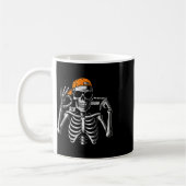 67 Meme Trendy Skeleton Halloween Funny Six Seven  コーヒーマグカップ (左)