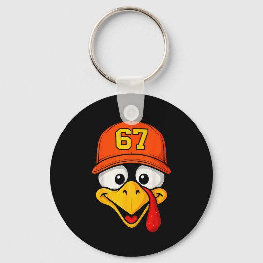 67 Meme Turkey Face Six Seven Thanksgiving 6 7 Men キーホルダー (正面)