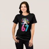 67 Meme Unicorn for Girls Six Seven Gen Alpha トライブレンドＴシャツ (正面全面)