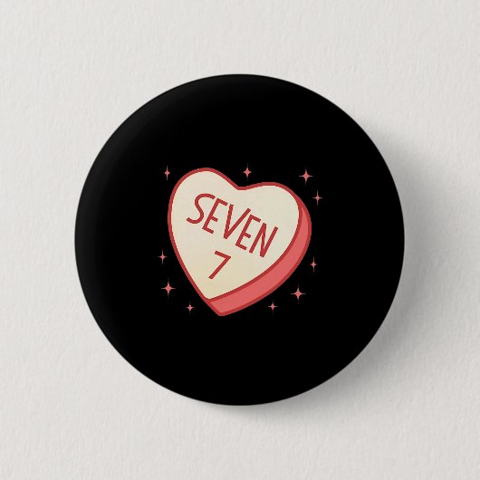 67 Meme Valentines Day Candy Heart Six Seven Match 缶バッジ (正面)