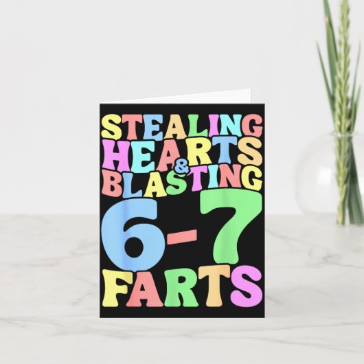 67 Meme Valentine's Day Six Seven 6-7 Funny Steali カード (正面)