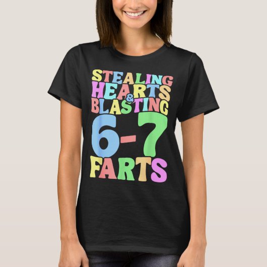 67 Meme Valentine's Day Six Seven 6-7 Funny Steali Tシャツ (正面)
