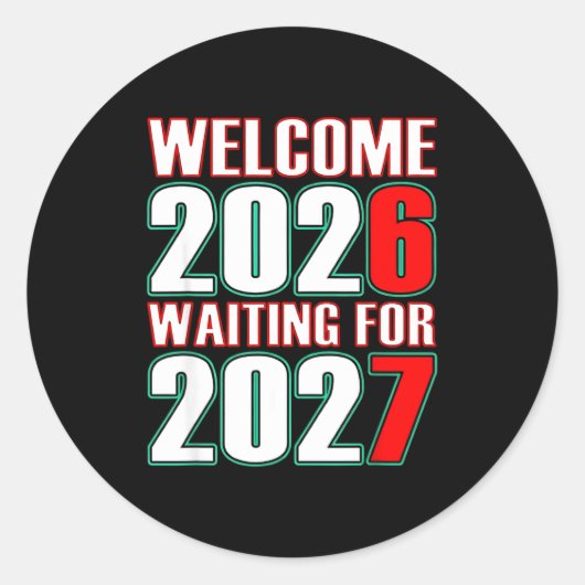 67 New Year Welcome 2026 Trendy Gen Alpha Slang  ラウンドシール (正面)