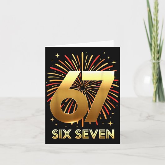 67 New Years Eve Party Pajama Shirt 6 7 Meme 67 20 カード (正面)