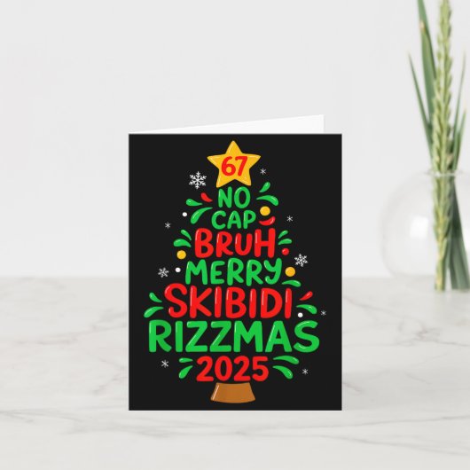 67 No Cap Bruh Skibidi Rizzmas Gen Alpha Kids Chri カード (正面)