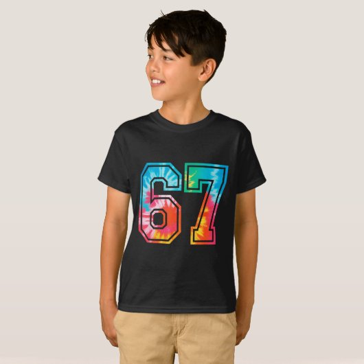 67 Number Meme Funny Six Seven Tie Dye Gen Alpha S Tシャツ (正面フル)