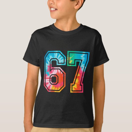 67 Number Meme Funny Six Seven Tie Dye Gen Alpha S Tシャツ (正面)