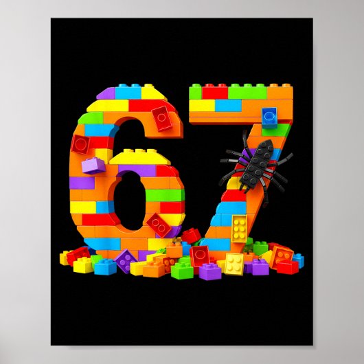 67 Number Meme Six Seven 6 7 Building Blocks Gen A ポスター (正面)