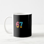 67 Number Six Seven Alpha Slang Ice Cream Drip Fun コーヒーマグカップ (左)