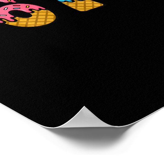 67 Number Six Seven Alpha Slang Ice Cream Drip Fun ポスター (角)