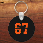 67 Number Six Seven Funny Meme Gen Alpha Slang Bas キーホルダー (正面)