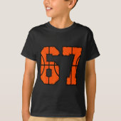 67 Number Six Seven Funny Meme Gen Alpha Slang Bas Tシャツ (正面)