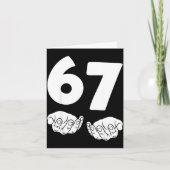 67 Number Sixty-seven Funny Hands Meme Teen Kid Ma カード (正面)
