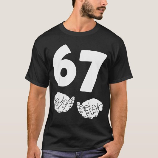 67 Number Sixty-seven Funny Hands Meme Teen Kid Ma Tシャツ (正面)