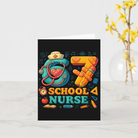67 Nurse Days Funny Medical Back To School カード (黄色い花)