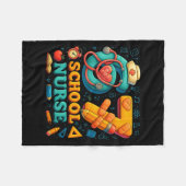 67 Nurse Days Funny Medical Back To School フリースブランケット (正面(横))