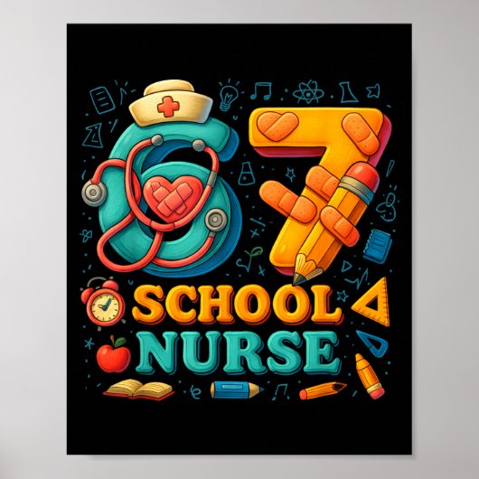 67 Nurse Days Funny Medical Back To School  ポスター (正面)