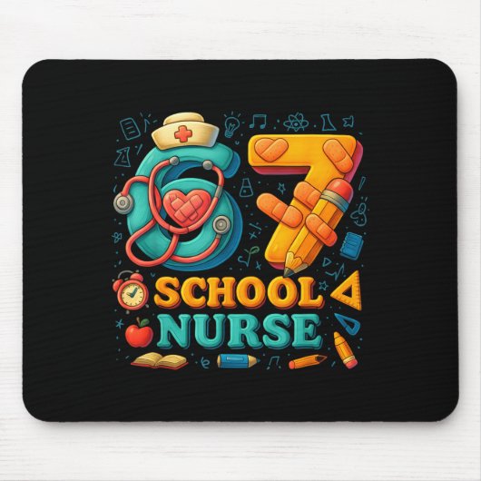 67 Nurse Days Funny Medical Back To School  マウスパッド (正面)