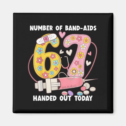 67 Nurse Meme Funny Six Seven Nursing Medical Scho マグネット (正面)