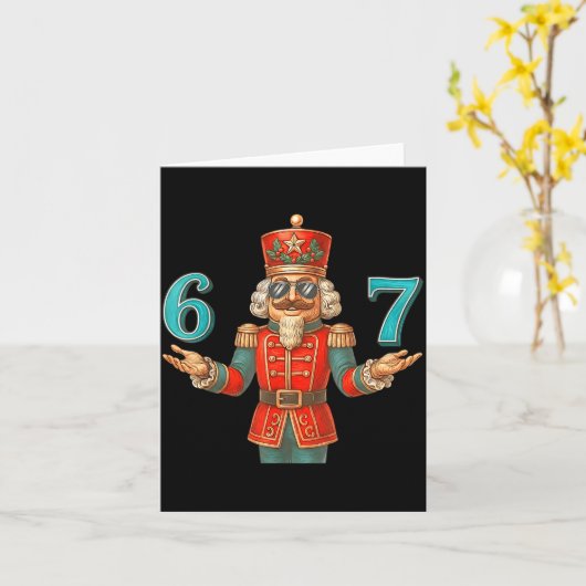 67 Nutcracker Six Seven Meme Christmas 6 7 Teens K カード (黄色い花)