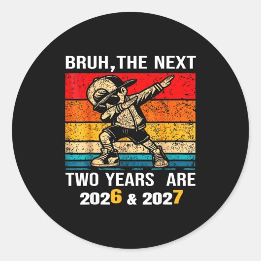 67 Nye 2026 Funny Boys Kids New Years Eve Party 6 ラウンドシール (正面)