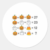 67 Order Operations Math Teacher Halloween Costume ラウンドシール (正面)