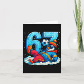 67 Penguin Soccer Funny Winter Meme Gift  カード (正面)