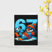 67 Penguin Soccer Funny Winter Meme Gift カード (黄色い花)