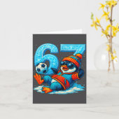 67 Penguin Soccer Funny Winter Meme Gift  カード (黄色い花)