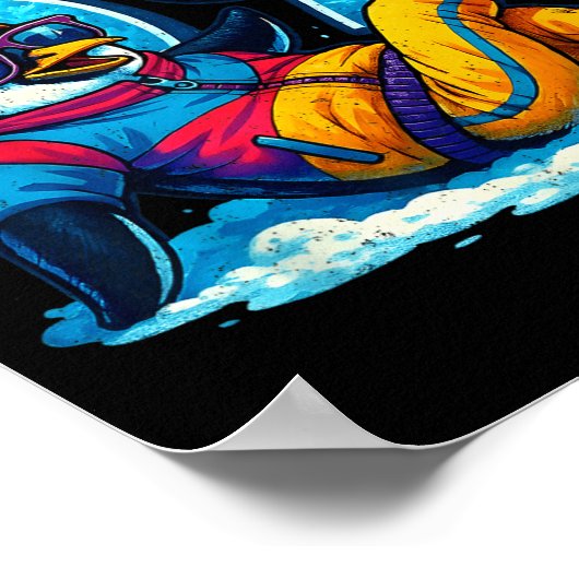 67 Penguin Soccer Funny Winter Meme Gift  ポスター (角)