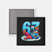 67 Penguin Soccer Funny Winter Meme Gift  マグネット (正面/裏面)