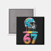 67 Player 67th Birthday Ice Cream American Footbal マグネット (正面/裏面)