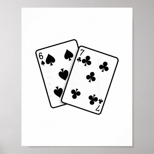 67 Playing Cards Meme Funny Six Seven  ポスター (正面)