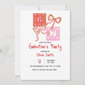 67 preppy Galentine’s Day invitation, coquette  招待状 (正面)