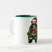 67 Raccoon Meme - Custom Text Personalized Coffee  ツートーンマグカップ (正面左)