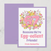 67 Reasons We’re Egg-cellent Friends! Kids Easter シーズンカード (正面/裏面)