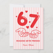 67 Reasons We’re Friends! Kids Valentine’s Day シーズンカード (正面)