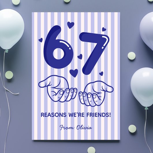 67 Reasons We’re Friends! Kids Valentine’s Day シーズンカード