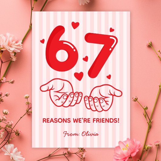 67 Reasons We’re Friends! Kids Valentine’s Day シーズンカード