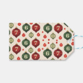 67 Retro Christmas Ornament Wrapping Paper  ギフトタグ (正面(横))